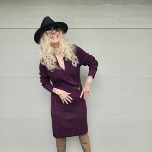 Calvin Klein Ex Cond & Cleaned by Pro Sexy Cable Knit Sweater Dress, L, $40